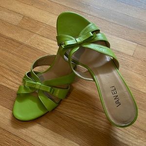 Parrot or lime green Vaneli slides